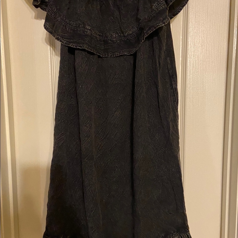 Charcoal off the shoulder dress